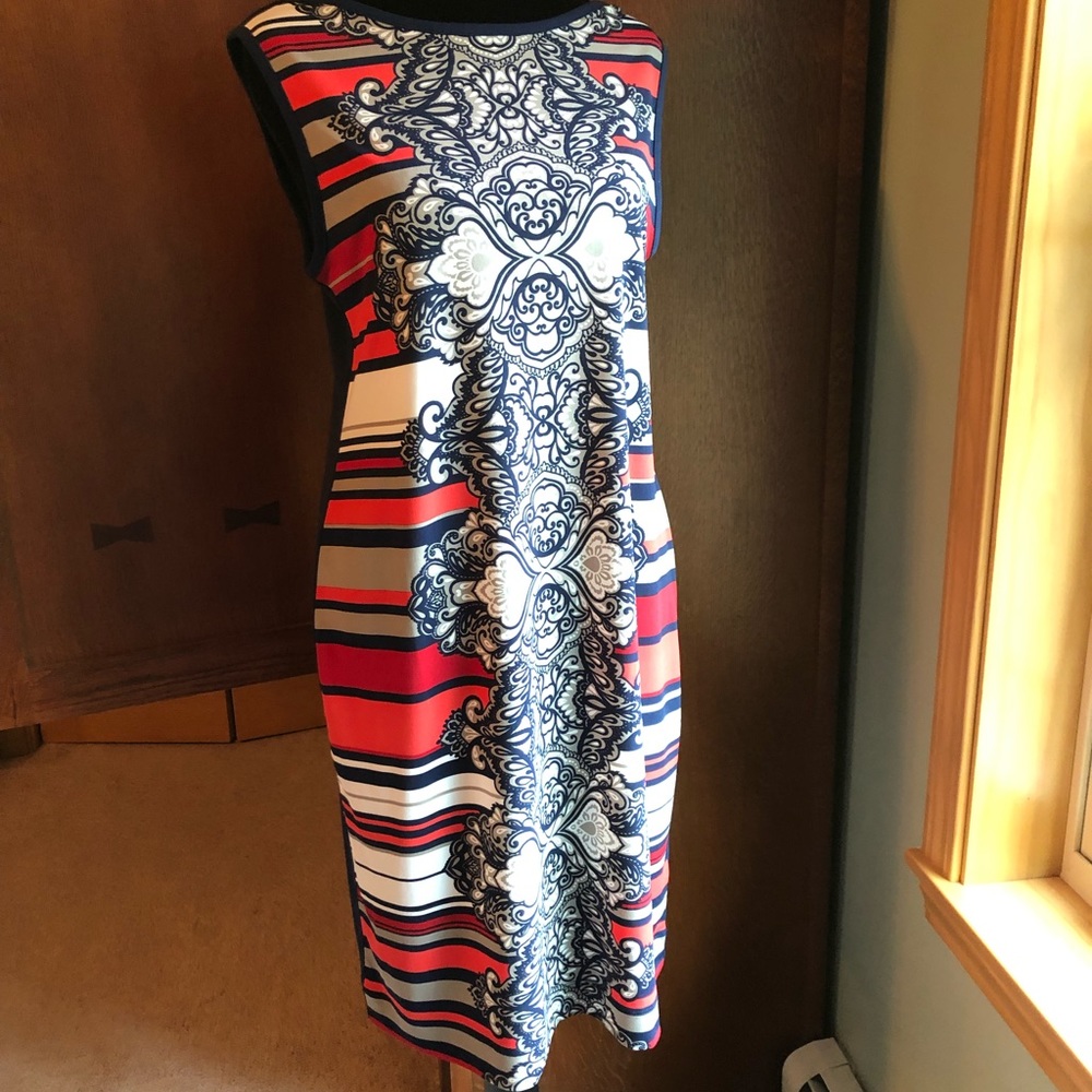 Banana Republic Damask Pattern and Striped Dress size medium